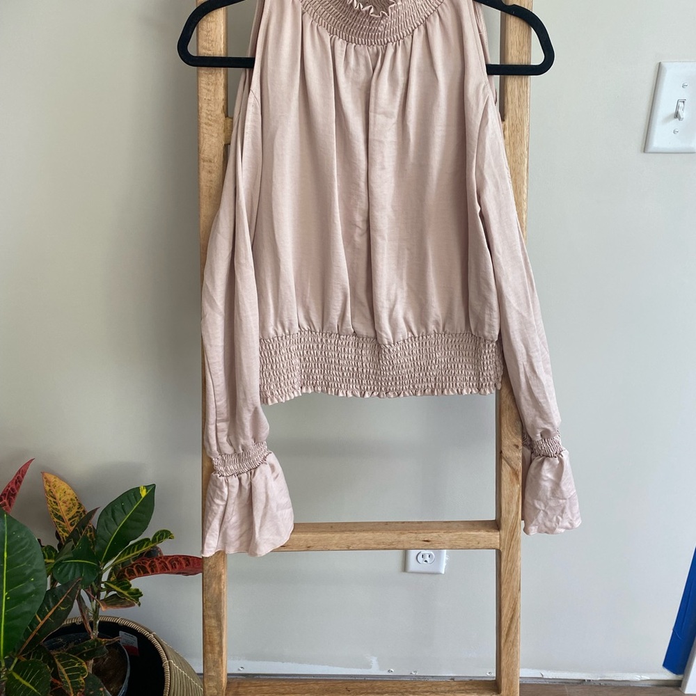 Chic Smocked Blouse in Soft Pink